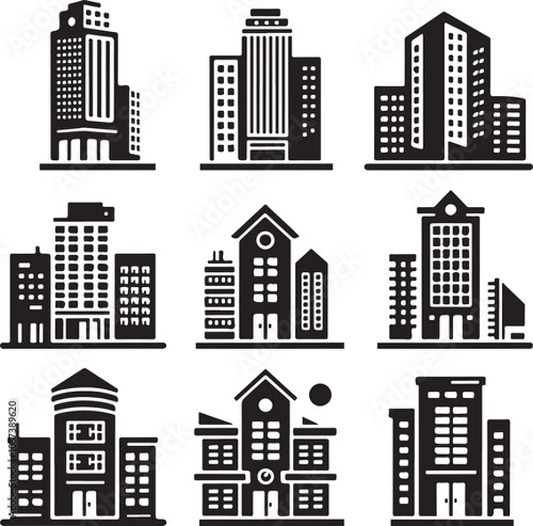 Fototapeta Set of building houses vector image