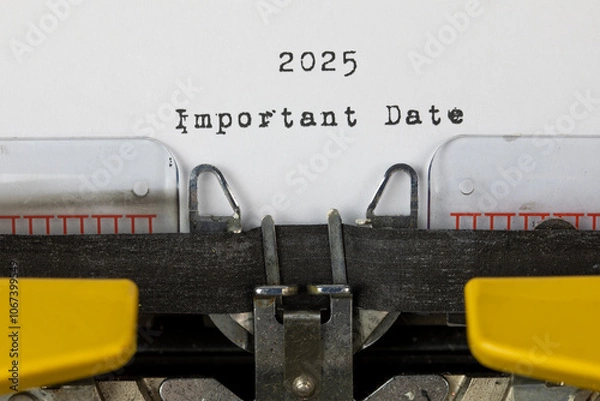 Obraz important Days 2025 written on an old typewriter	