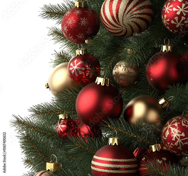 Fototapeta Christmas tree as element on transparent background