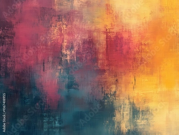 Obraz abstract impressionistic artwork in vibrant hues, created with dry brush techniques, showcasing a textured canvas that invites interpretation and emotional connection