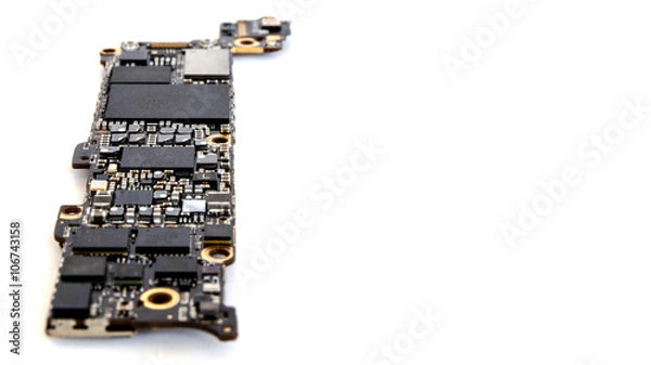 Fototapeta Smartphone circuit board isolate, Selective focus