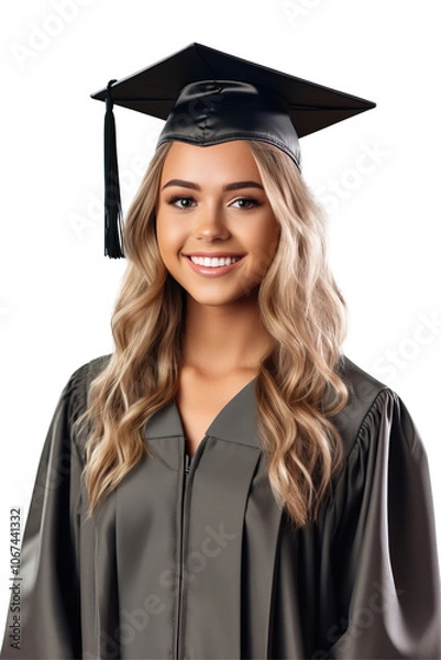 Obraz Attractive Smiling Wearing Graduation Cap