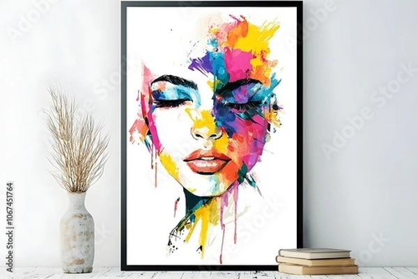 Fototapeta Stylish Poster on a Pure White Background A Trendy Decorative Piece for Any Room