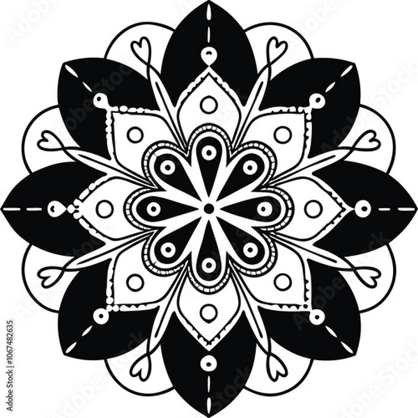 Obraz Mandala Pattern Stencil doodles sketch
