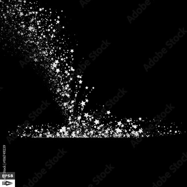 Fototapeta Background with Stars. Black and White Pattern. Design Template. Abstract Vector Illustration.