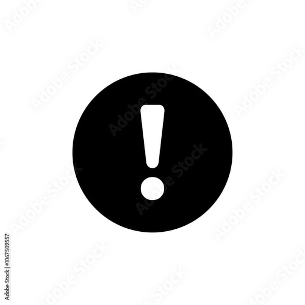 Fototapeta Exclamation button icon Black and white outline vector
