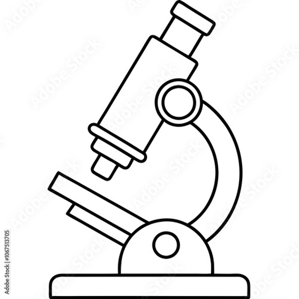 Fototapeta microscope line art vector silhouette 