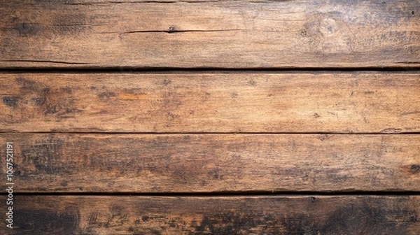 Fototapeta A close-up view of rustic wooden plank, planks, showcasing texture and grain.
