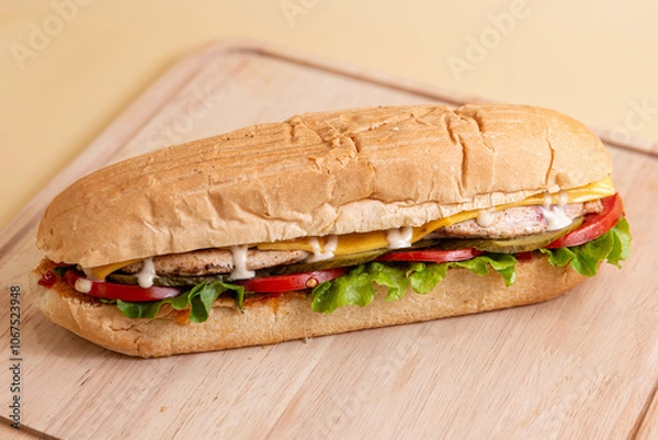 Obraz ham and cheese sandwich