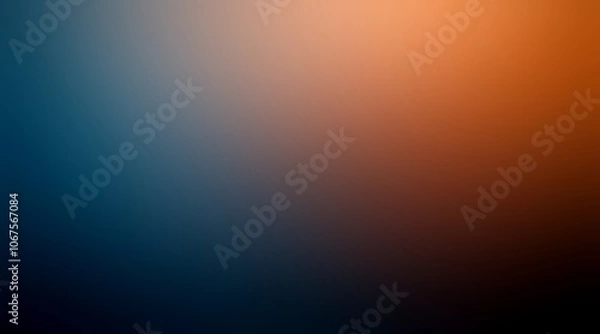 Fototapeta Black orange blue gradient abstract plain background. Dark colors and low light top.