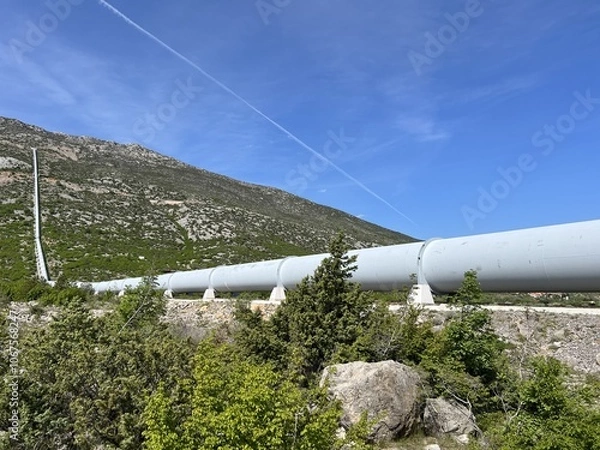 Obraz Pressure supply pipeline RHE Velebit or Pressure pipe of the reversible hydropower plant Velebit, Croatia - Tlačni dovodni cjevovod RHE Velebit ili Tlačna cijev reverzibilne hidroelektrane Velebit