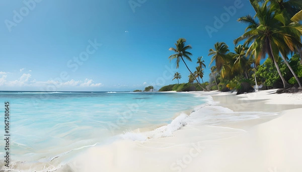 Fototapeta Serene view of Playa Rincón with crystal-clear waters