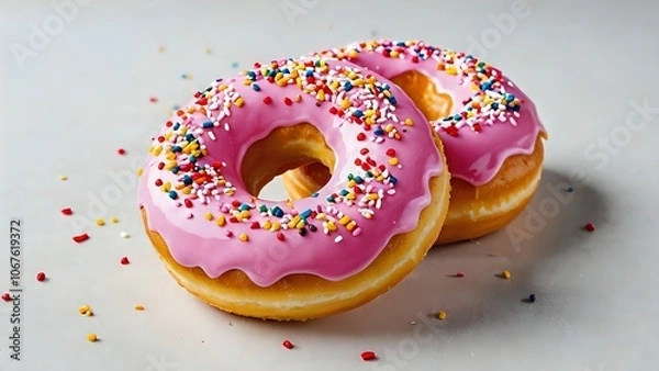 Fototapeta donut with pink icing