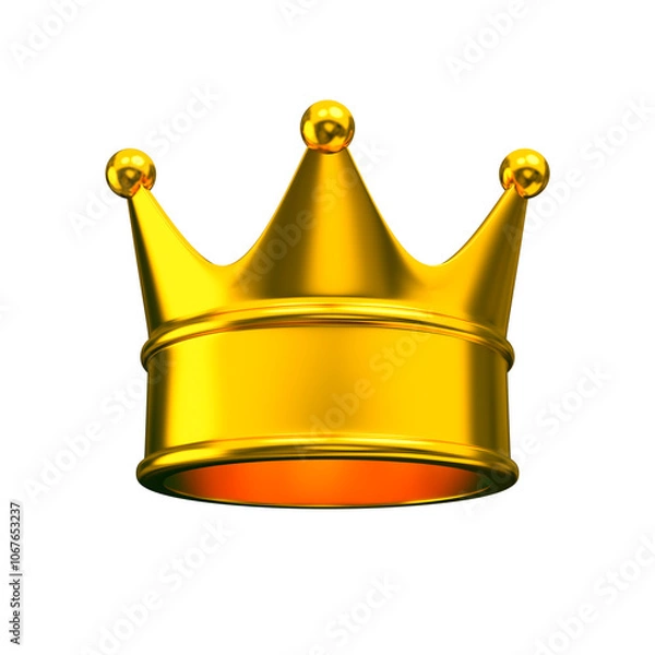Obraz Royal gold crown isolated. Rich or win concept. 3d rendering