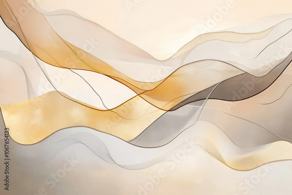 Fototapeta Golden Harmony in Abstract Geometric Composition
