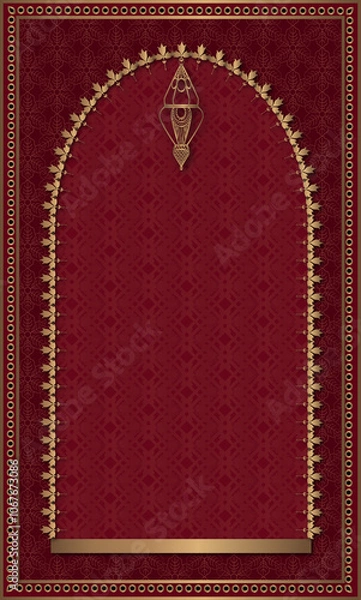 Fototapeta Muslim prayer rug illustration design. Ramadan Greeting card , Muslim and islamic representative window pattern.