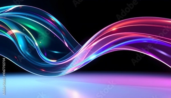 Obraz colorful futuristic holographic crystal glass effect background image wallpaper
