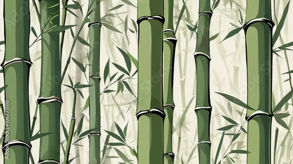 Fototapeta Seamless bamboo forest pattern