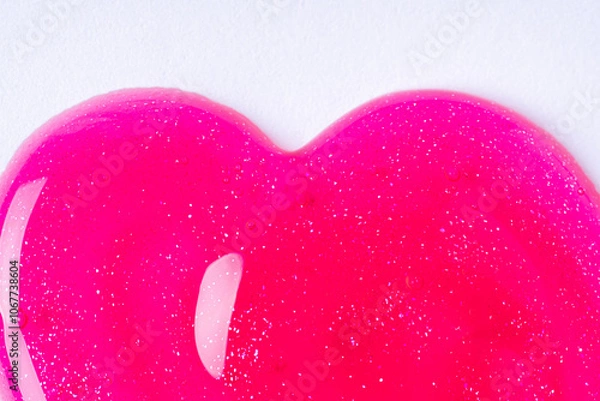 Obraz Pink showers gel on white background, macro texture