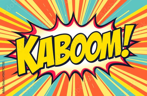 Fototapeta Kaboom! in colorful retro comic style, pop art style
