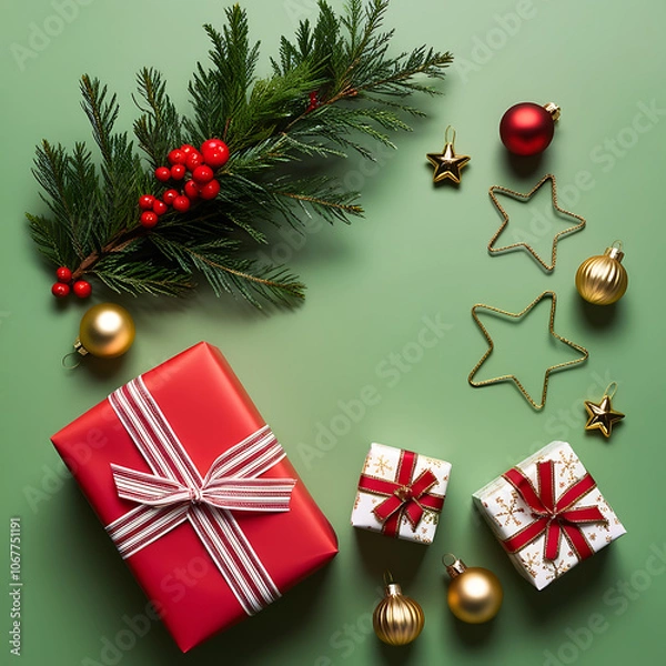 Fototapeta Christmas | New Year | 2025 | Merry Christmas | Christmas Tree | New Year's Day​ - Generative AI