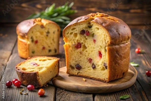 Fototapeta cake with raisins and nuts, generative ai, ai generated
