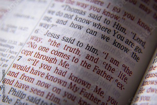 Obraz Tekst biblijny - jestem drogą, prawdą i życiem