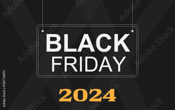 Fototapeta Black friday deals hanging board vector image background, black friday promotional image, black friday template design