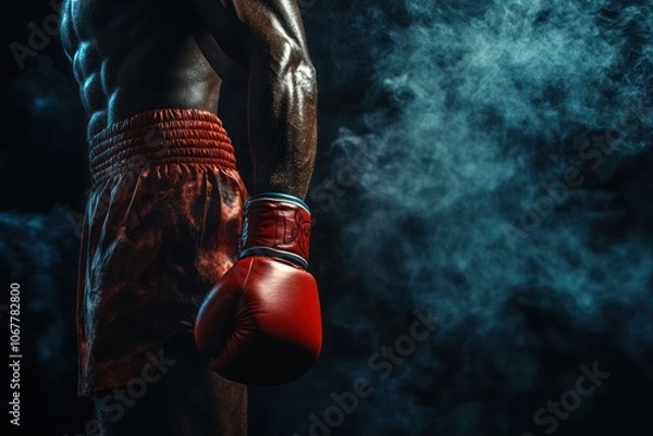Fototapeta Powerful Boxer in the Ring