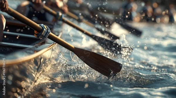 Obraz Rowing Team in Action