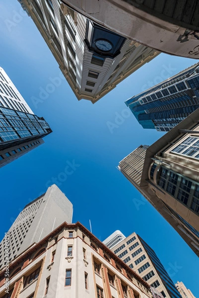 Obraz Five tall buildings upright