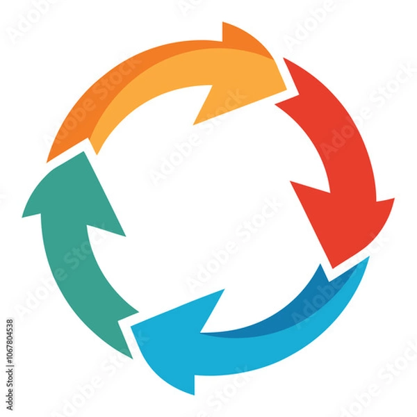 Fototapeta Stunning Repeated Circular Diagram with Seamless Arrows for Your Next Infographic