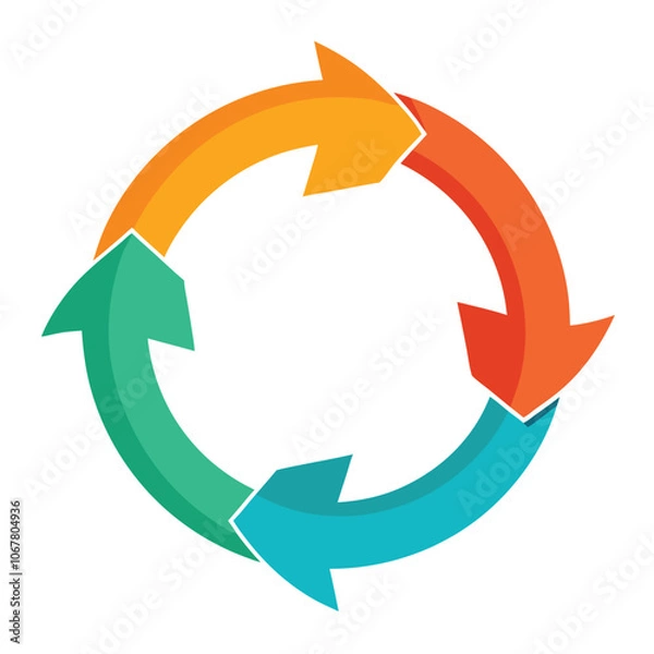 Fototapeta Stunning Repeated Circular Diagram with Seamless Arrows for Your Next Infographic