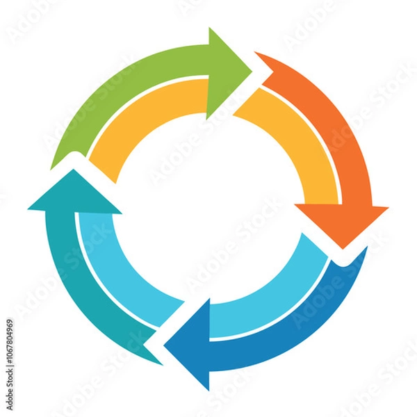 Fototapeta Stunning Repeated Circular Diagram with Seamless Arrows for Your Next Infographic
