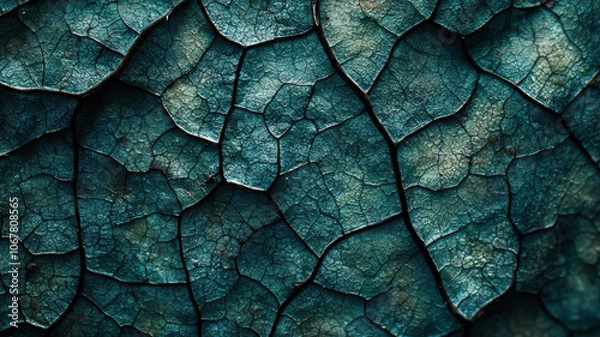 Fototapeta Natural macro shot of textured leaves with earthy green colors