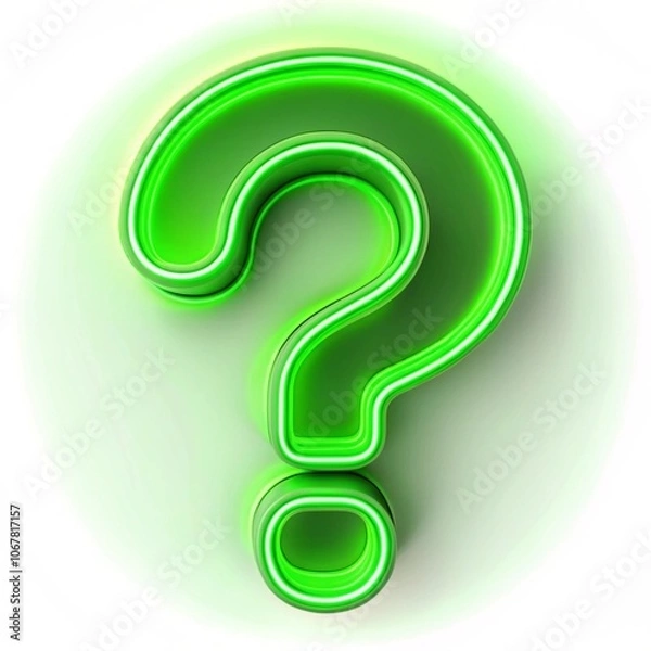 Fototapeta Question mark in 3D rendering isolated on white background