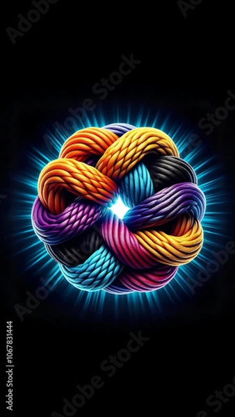 Fototapeta Unity and Strength Concept . Team rope diverse strength connect partnership together teamwork unity communicate support. Strong diverse network rope team concept integrate cooperation empower power