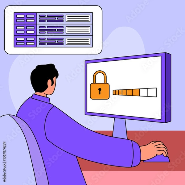 Fototapeta Hacked, great design for any purposes, Internet technology, Cyber crime, hacker attack, Phishing scam.