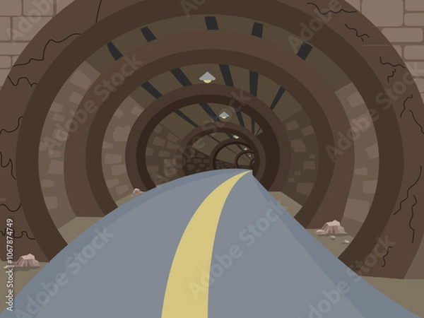 Fototapeta illustration of public infrastructure of tunnel