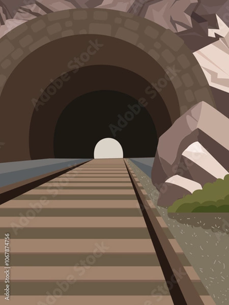 Fototapeta illustration of public infrastructure of tunnel