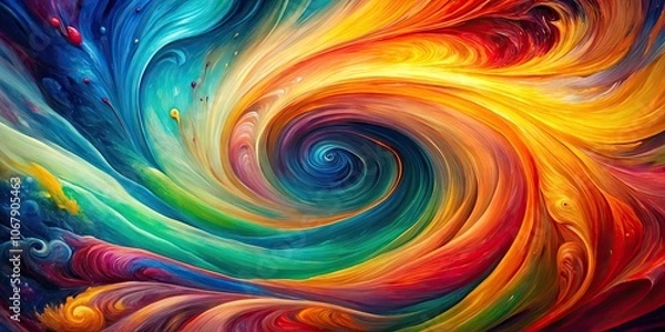 Fototapeta Vibrant abstract painting with swirling colors creating movement and emotion, abstract, dynamic, vibrant, colors, swirling