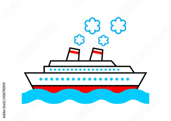 Obraz Ship icon on white background