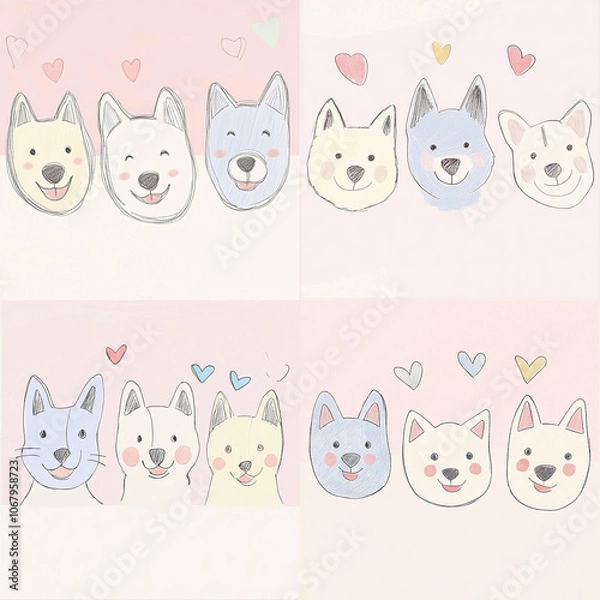 Obraz set of funny dogs