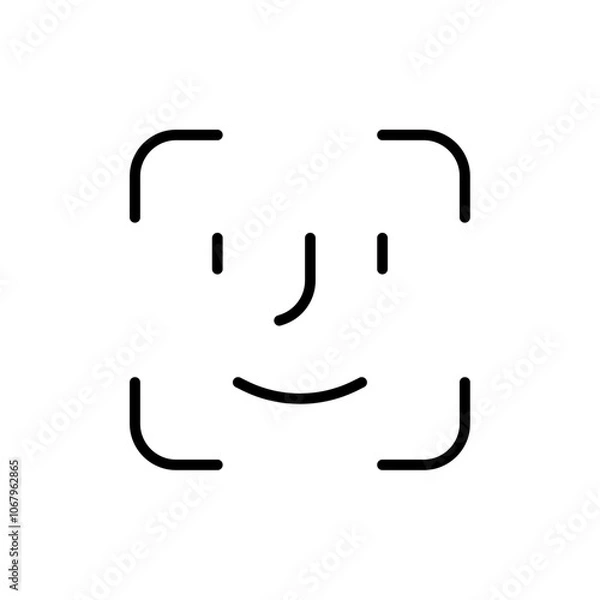 Obraz Face id icon Outline vector for web ui