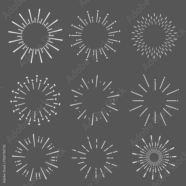 Obraz hand drawn sunburst