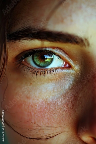 Obraz Ambiguous face expression, natural light, deep focus