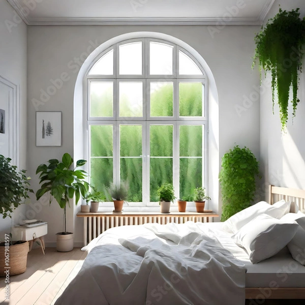 Obraz living room with a window