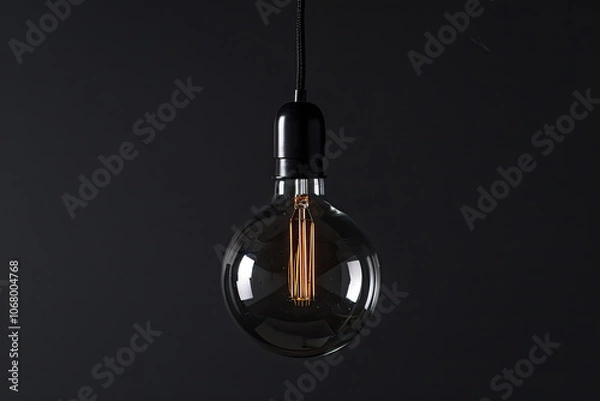 Fototapeta High-Contrast Lightbulb with Warm Filament Glow