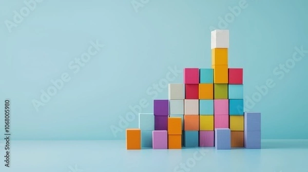 Fototapeta Distribution center and bar charts, symbolizing efficient logistics management