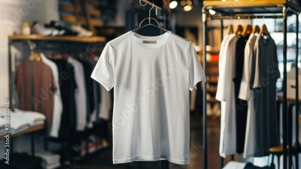 Obraz front of white t shirt for mock ups. AI Generative